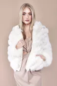Arctic fox chevron pattern jacket reversible to silk