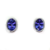 Bezel Set Tanzanite Earrings