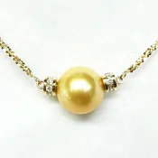 Golden Tahitian Pearl and Diamond station Necklace — Van Dell Jewelers