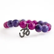 Amethyst with Diamond OM Charm