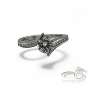 14K White Gold CZ Ring Mounting