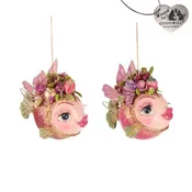 Goodwill Kissing fish ornament banquet puffer fish set of 2