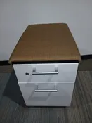 Mobo Steelcase Pedestals, 15"W*23"D*21"H, with cushions 23"H, BF White color, brown cushions