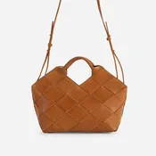 Acacia Woven Full-Grain Leather Handbag