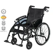 22" Lightweight Wheelchair with Adjustable Arms & Swing-away Footrest (Black)
