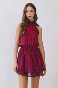 Backless Halter Neck  Mini Dress