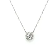 Akela Diamond Solitaire Halo Pendant (0.75cttw.)