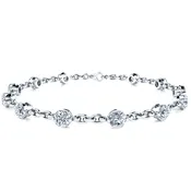 14k Bezel Chain Link Diamond Tennis Bracelet