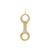 20 mm Double Beam Link with White Pavé Diamonds