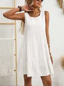 Anna Kaci - Checkered Tiered Sleeveless Mini Dress