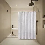 14 Piece Roaring Metallic Shower Curtain-(SOLID CASE PACK 12 ITEMS IN A CASE)