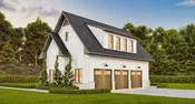 1-Bedroom Garage Apartment Plan with 3-Car Garage | Daisy Hill Garage Apartment Plan