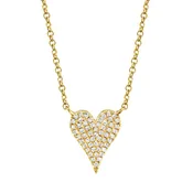 0.11ct Yellow Gold Pave Diamond Heart Pendant
