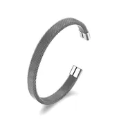 Custom Logo Unisex Stainless Steel Mesh Cuff Bangle Bracelets