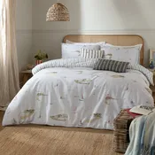 Abersoch Shore Reversible 100% Cotton Duvet Cover Set Sky Blue