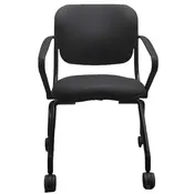 Contemporary Mid-Back Nesting Chair (Black)