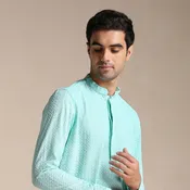 Aquamarine Blue Chikankari Kurta Set