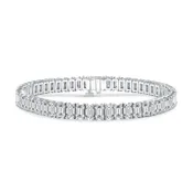 13.46 CT. Emerald Cut Diamond Tennis Bracelet in 14K White Gold