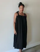NaNin Toni Wooven Silk Dress in Black