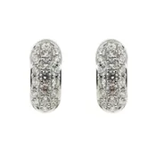 18kt White Gold and Diamond Huggie Hoop Earrings — Scott Reising Jewelers