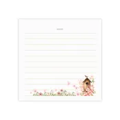 Floral Birdhouse Lined Note Pad – Spring Notes Post-it® Style — typeplusprint