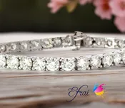 18K White gold natural Tennis bracelet