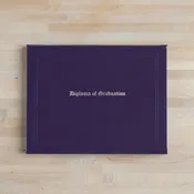 Clearance –  Dark Purple Diploma of Graduation Cover (Silver Foil)