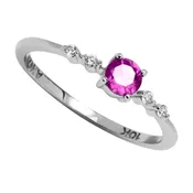 10K Created Pink Sapphire Ring