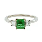 0.5 Carat Asscher Cut Emerald and Baguette
Diamond Ring | Antique & Estate Jewelry | Designs in Gold