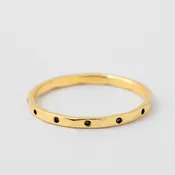 12 Black Diamond Band - 18k Yellow Gold
