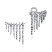 Diamond Tassel Climber Earrings