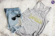 Cheer Bubble Rhinestone Fade Flowy Tank