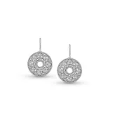 14k White Gold Diamond Filigree Antique Earrings