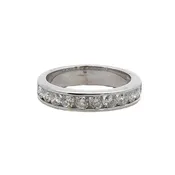 1.00 CTW Round Brilliant-Cut Diamond 14 Karat White Gold Wedding Band Ring