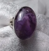Amethyst Oval cabochon ring