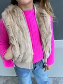 Children's Champagne Rabbit Fur Vest