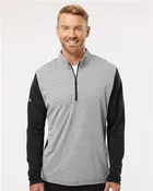 Adidas - Heather Block Print Quarter-Zip Pullover