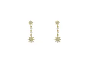 Dangling Diamond Starburst Earrings - Gold 'N I