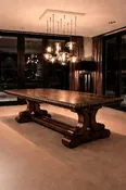 Alder Wood Dining Table with Rope Edge Sierra