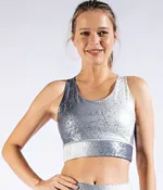 Galaxy Foil Print Full Sports Bra - Bralette