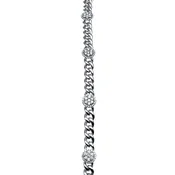 Curve link bracelet with five diamonds roundel
