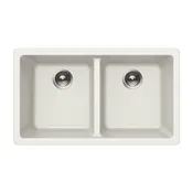 14 1/2"x16 1/2"x9 1/2" Granite Undermount 50/50 Double Bowl Undermount Cloud