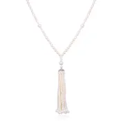 36 Inches Crown Tassel Pearl Necklace