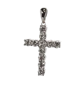 14K Yellow Gold Diamond Cross Pendant SKU: 56395