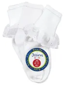 White Cotton Assorted Ruffle Turn Cuff Socks