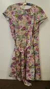 Green/Purple Floral Wrap Dress