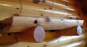 12" Pine 1/2 Log Mantel 8 Without Cradles - Unfinished