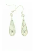 E-Silver White ManMade Opal Mosaic Raindrop Set