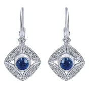 14K White Gold Sapphire & Diamond Earrings — New Rochelle Jewelers