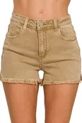 Acid Washed Frayed Cut Off Shorts